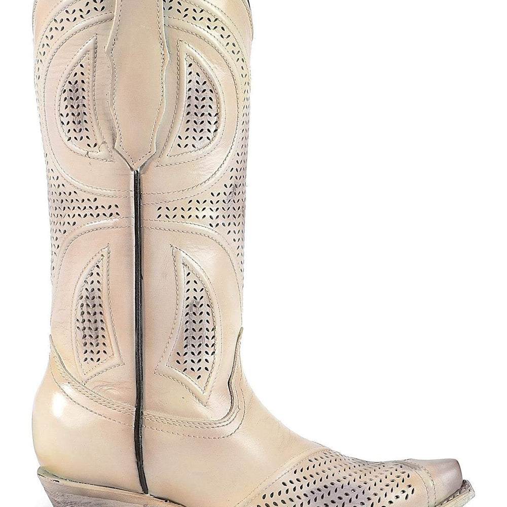 Side Profile of Corral Boots Women's Laser Cut Snip Toe Wedding Boot