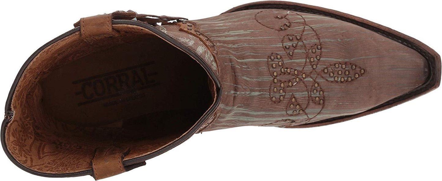 Top View of Corral Boots Women's Spur Ridge Ankle Western Boot, Showing Insole