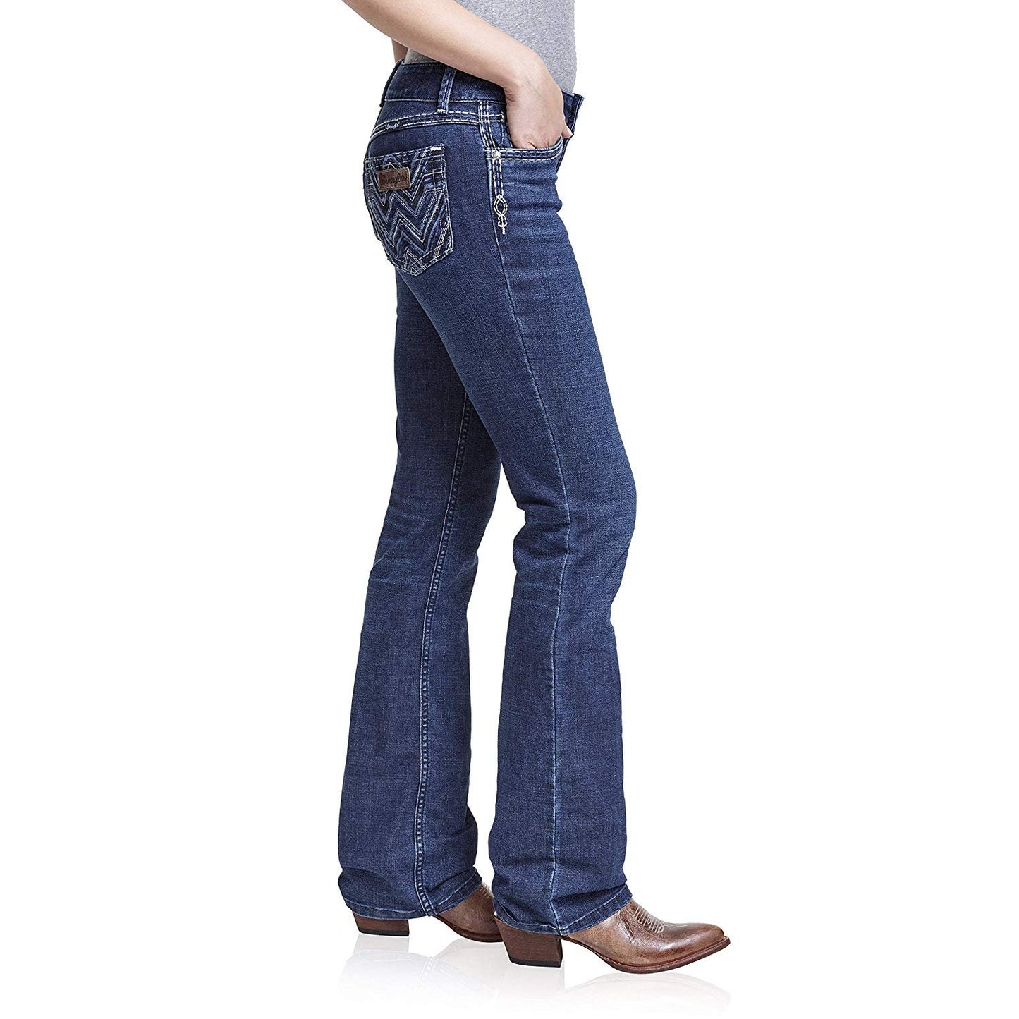 Side Profile of Women's Wrangler Retro Sadie Bootcut Jeans