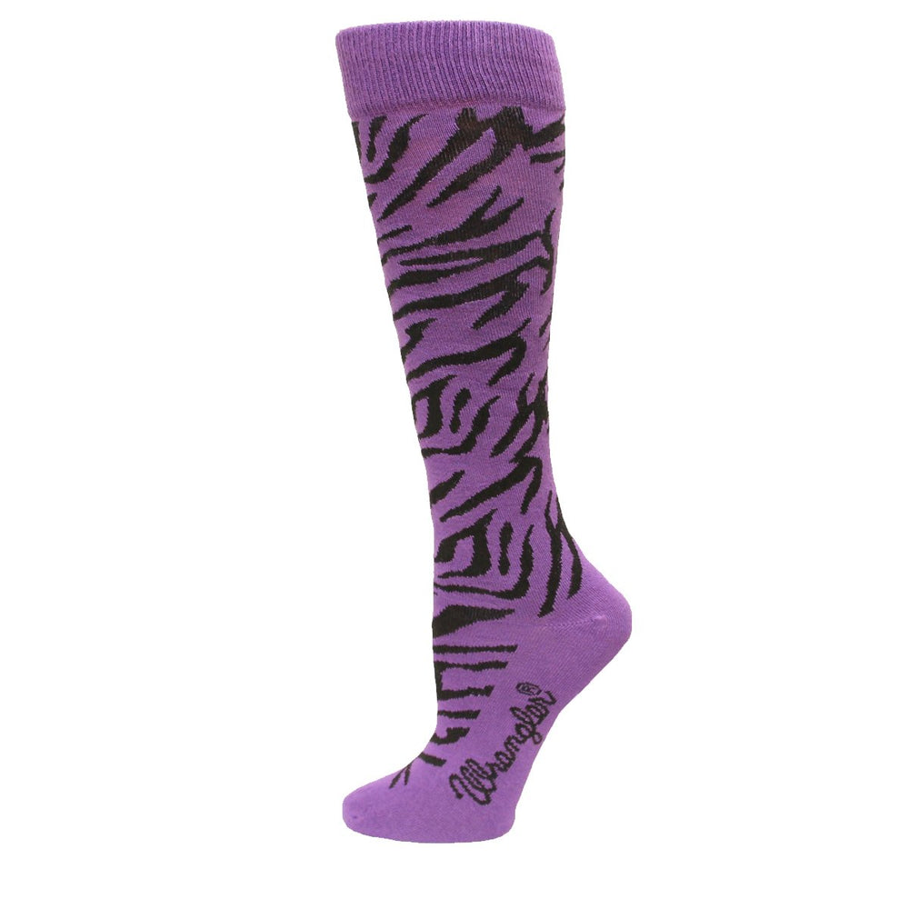
                  
                    Purple Women's Wrangler Zebra Print Boot Socks
                  
                