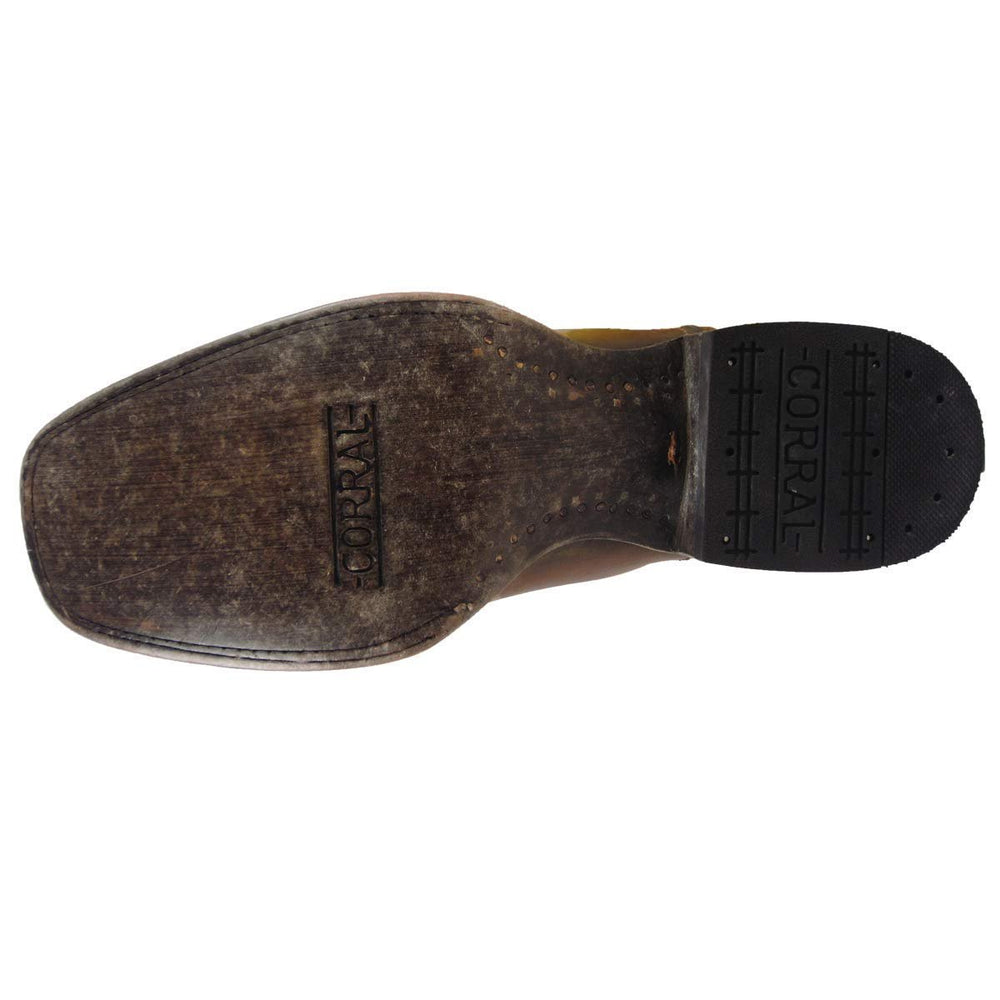 
                  
                    Outsole of Corral Boots Men's Whiskey Embroidery Square Toe Cowboy Boot
                  
                