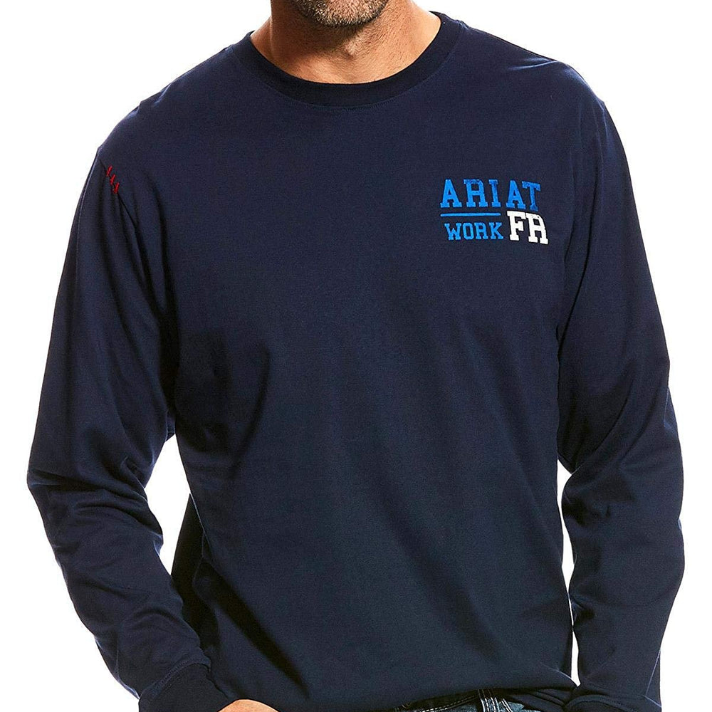 
                  
                    Ariat Men's FR Work Crew Long Sleeve Shirt in Navy
                  
                