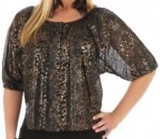 Woman Wearing Women's Wrangler Rock 47 Metallic Sheer Shirt