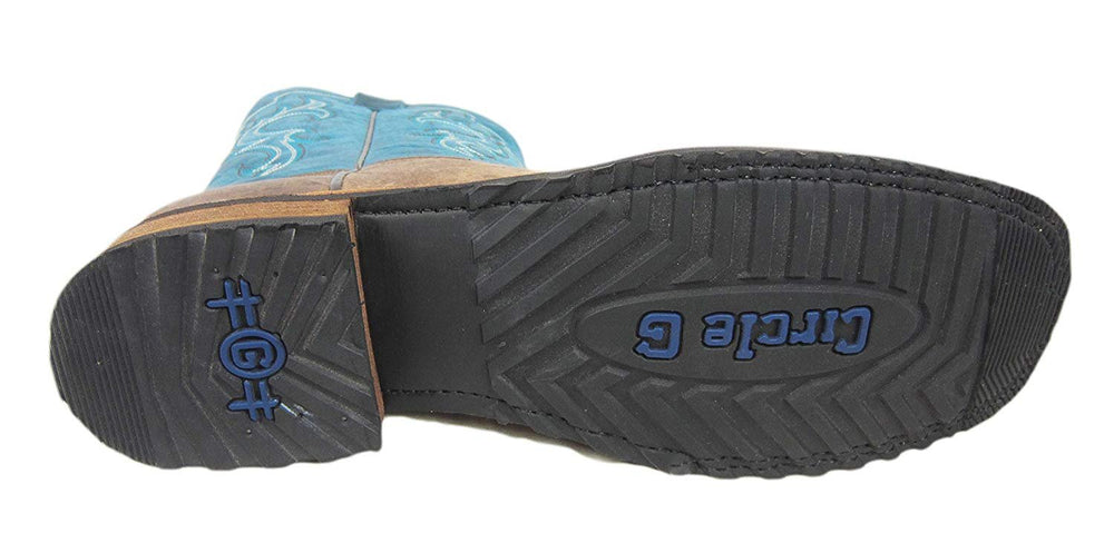 
                  
                    Outsole of Circle G Men's Blue/Brown Embroidery Square Toe Cowboy Boot
                  
                