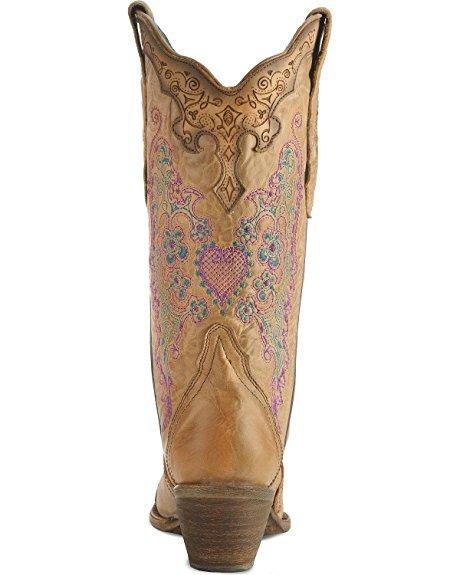 
                  
                    Back View of Corral Boots Women's Floral Embroidery Pointed Toe Western Boot
                  
                