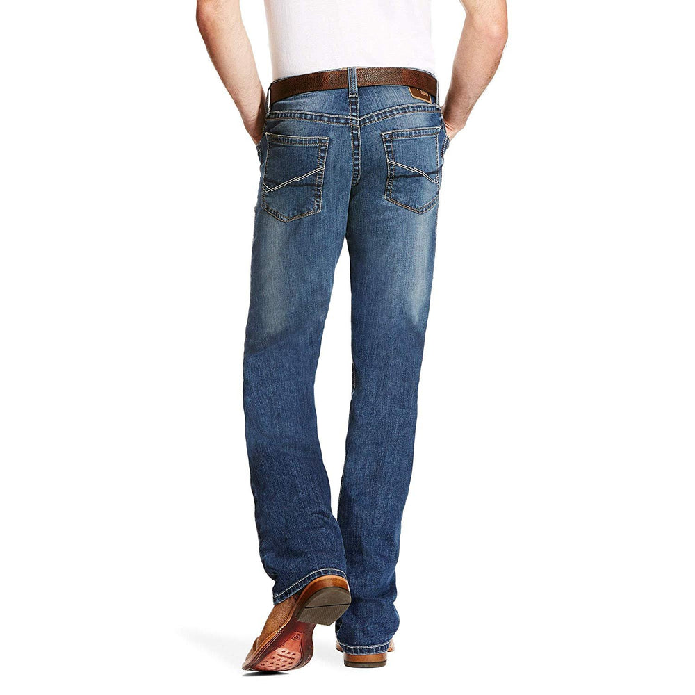 Back of Ariat Men's M5 Slim Chapman TekStretch Stackable Straight Leg Jeans