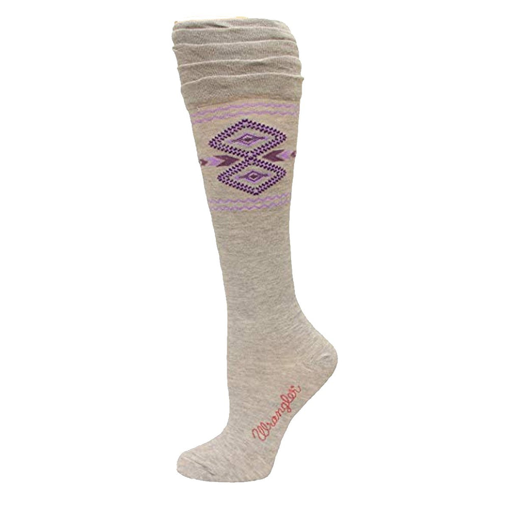 
                  
                    Light Colored Women's Wrangler Aztec Print Ruffled Knee High Boot Socks
                  
                