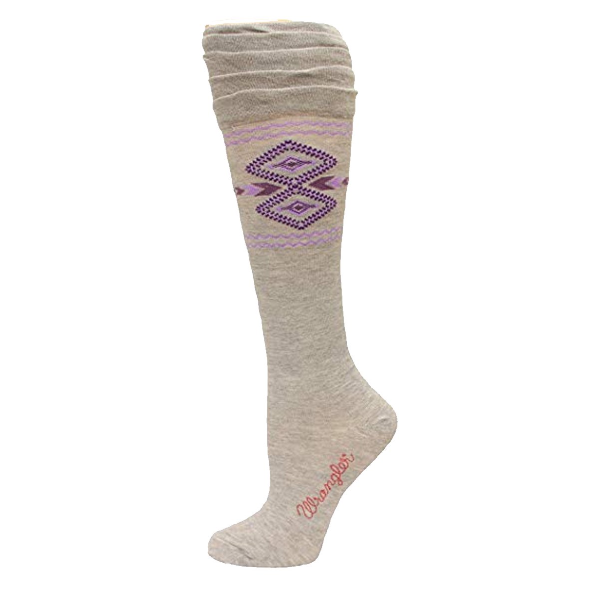 Light Colored Women's Wrangler Aztec Print Ruffled Knee High Boot Socks