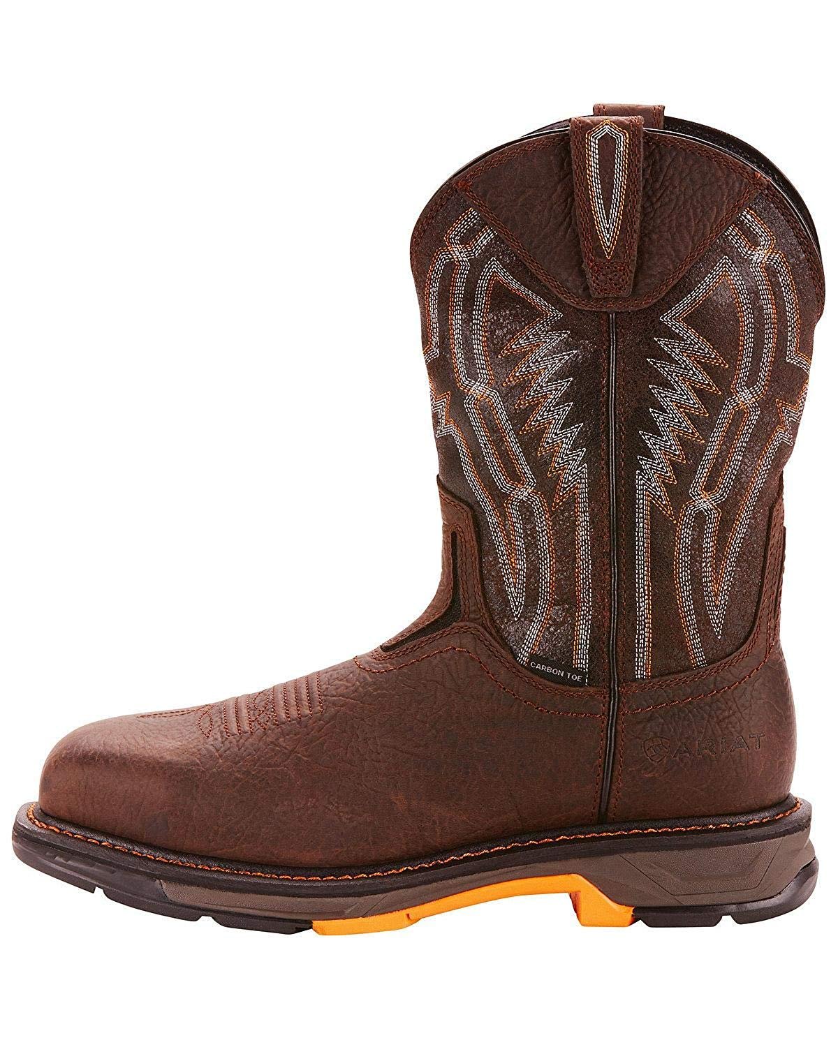 Side Profile of Ariat Men's WorkHog XT Dare Carbon Toe Work Boot in Bruin Brown