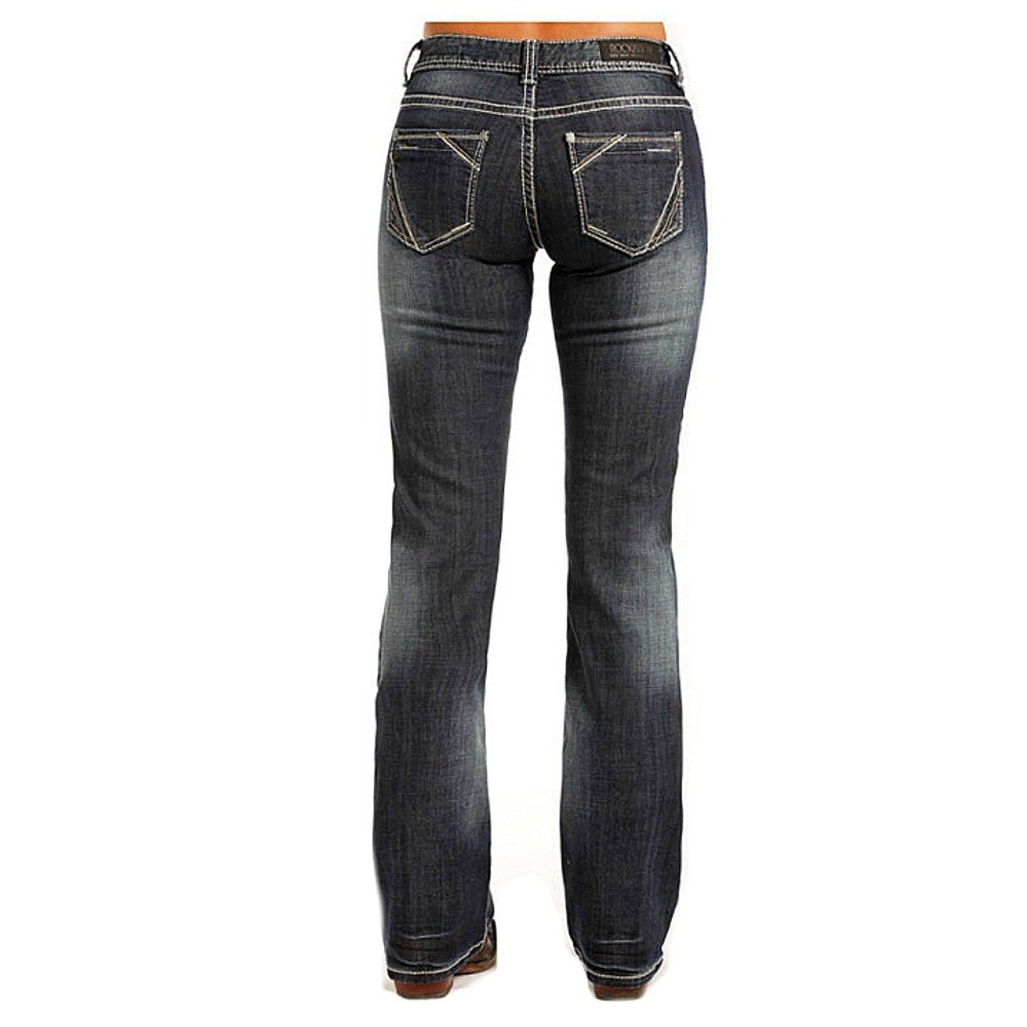 Back of Ariat Women's Trouser Low Rise Scarlet Wide Leg Jeans