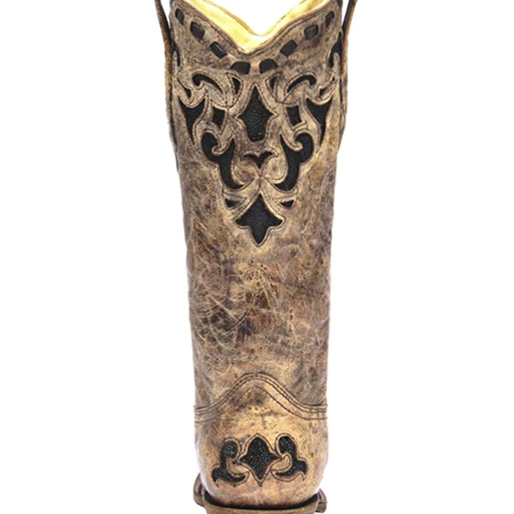 
                  
                    Back View of Corral Boots Women's Stingray Inlay Snip Toe Western Boot
                  
                