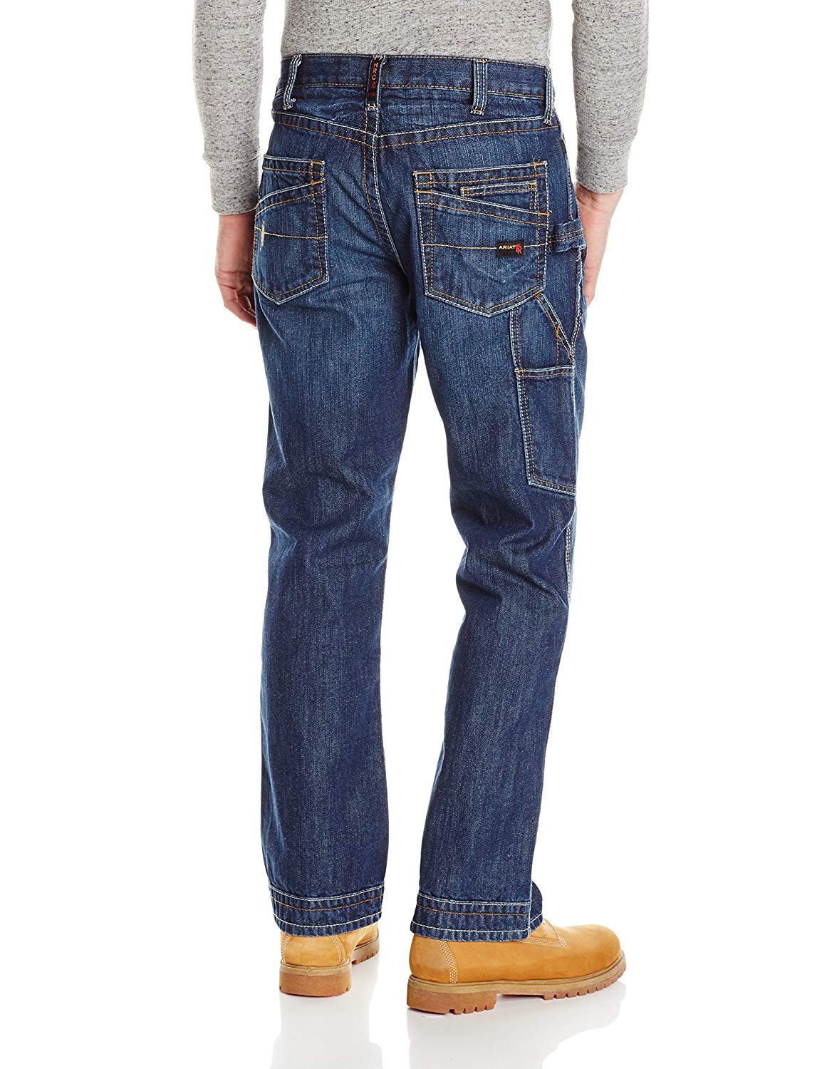 Back of Ariat Men's FR M4 Low Rise Basic Boot Cut Jeans