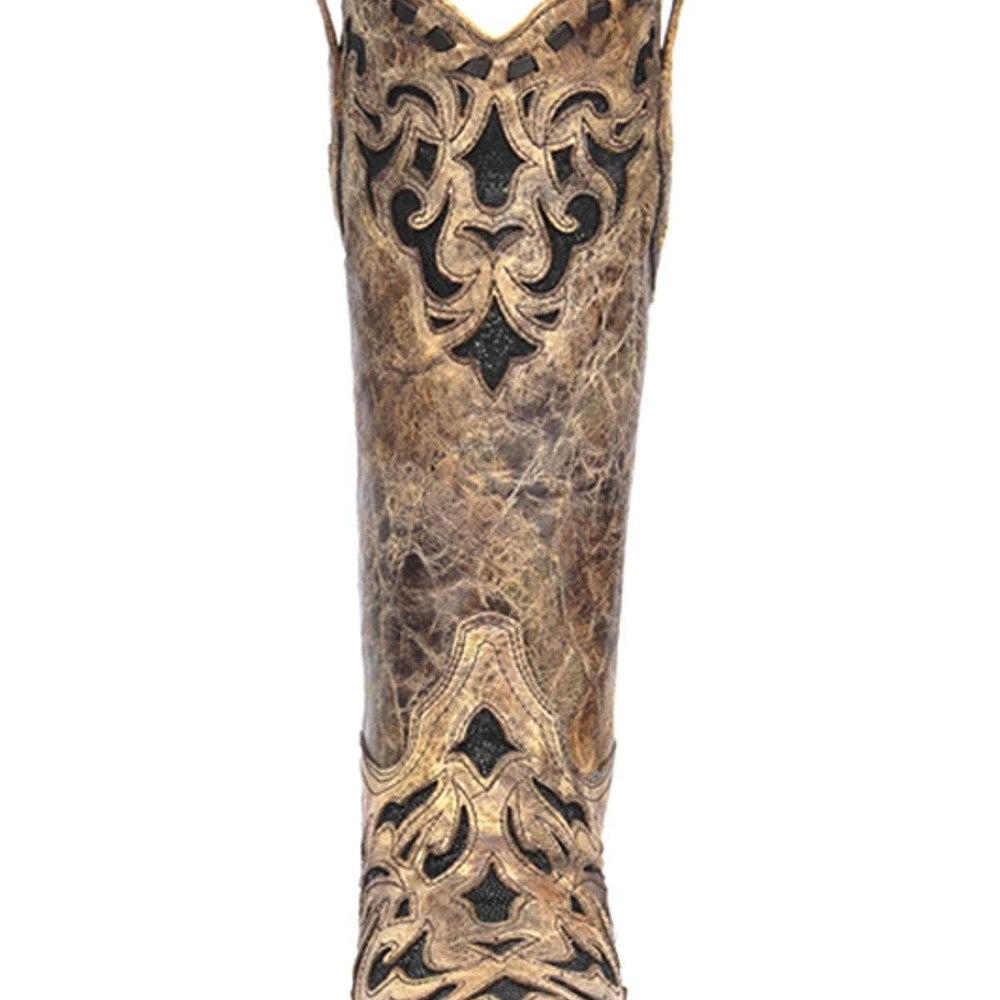 
                  
                    Front View of Corral Boots Women's Stingray Inlay Snip Toe Western Boot
                  
                