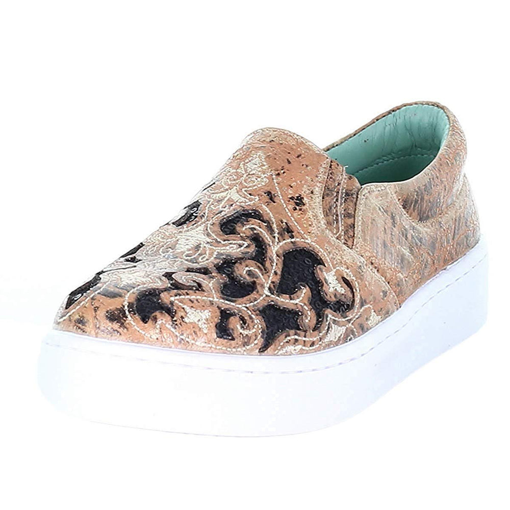 Corral Boots Women's Floral Embroidered Glitter Inlay Sneaker