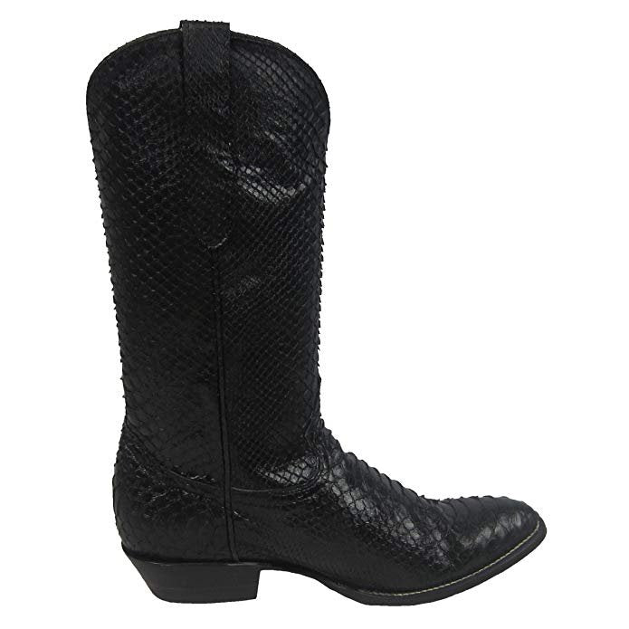 Side Profile of Corral Boots Men's Black Python Round Toe Cowboy Boot