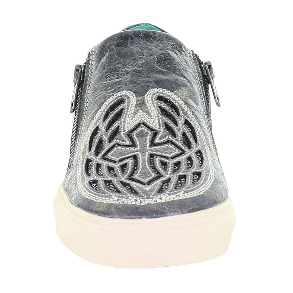 
                  
                    Front View of Corral Boots Women's Wings and Cross Gray Sneaker
                  
                