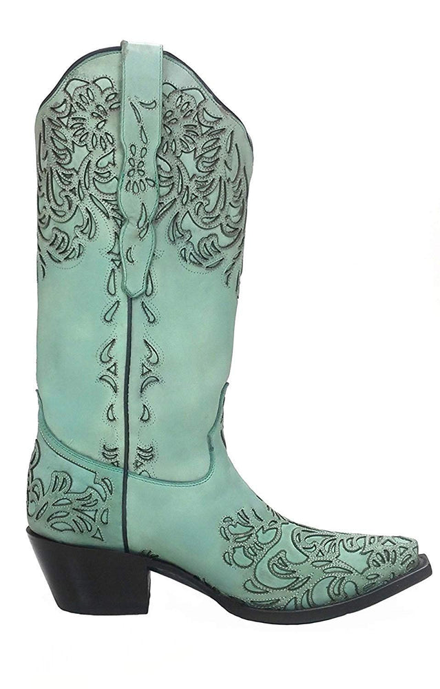 
                  
                    Side of Corral Boots Women's Turquoise Snip Toe Embroidered Western Boot
                  
                