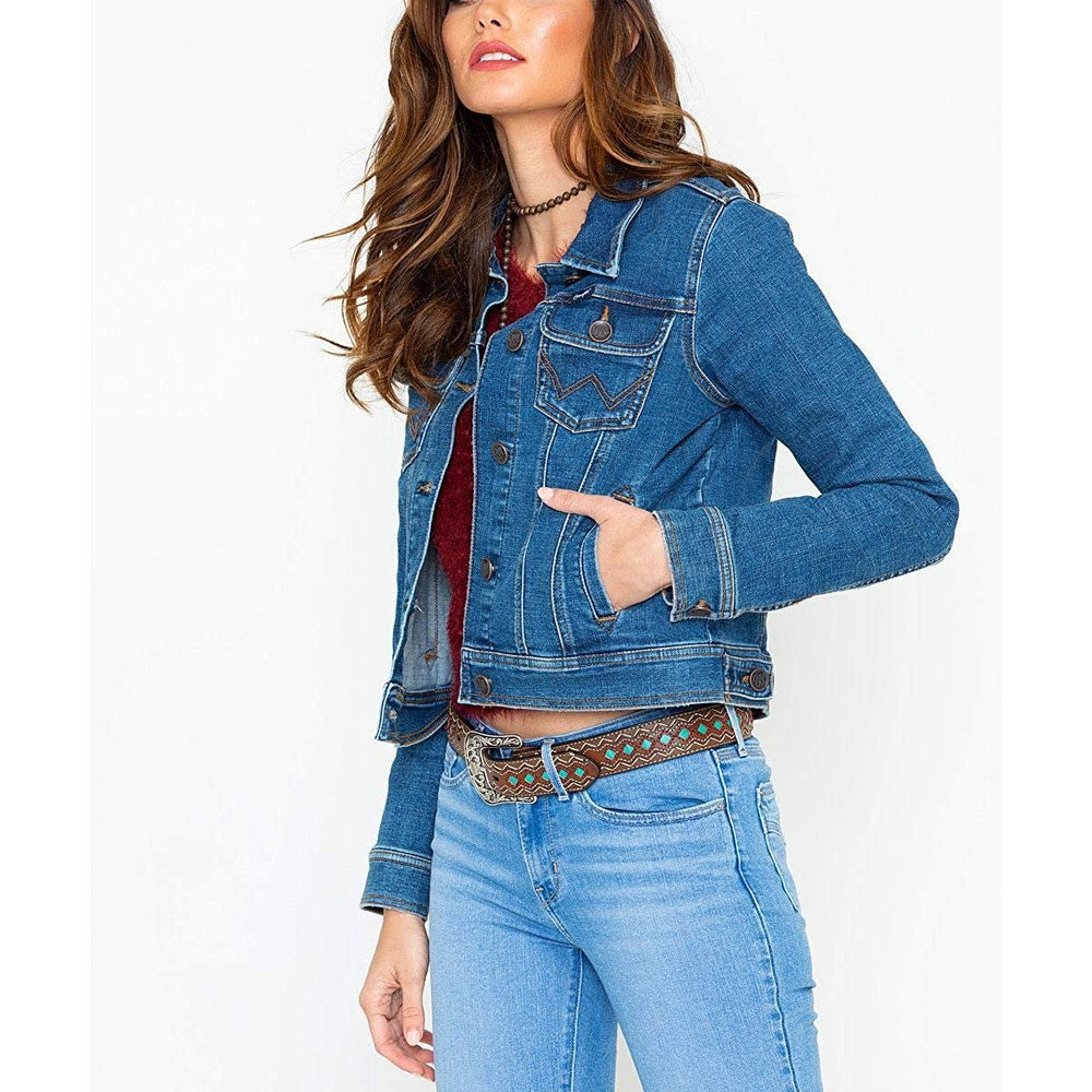
                  
                    Woman With Hand in Women's Wrangler Western Denim Jacket Pocket
                  
                