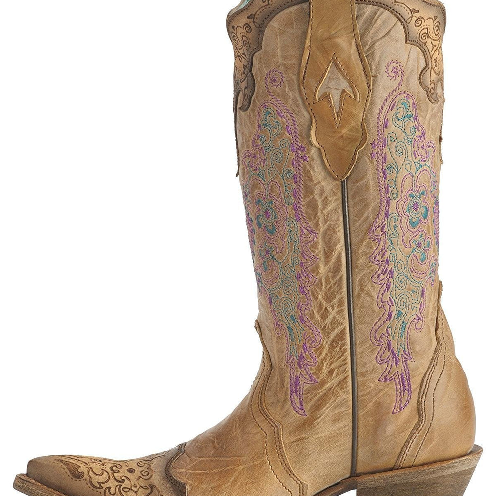 
                  
                    Alternate Side Profile of Corral Boots Women's Floral Embroidery Pointed Toe Western Boot
                  
                