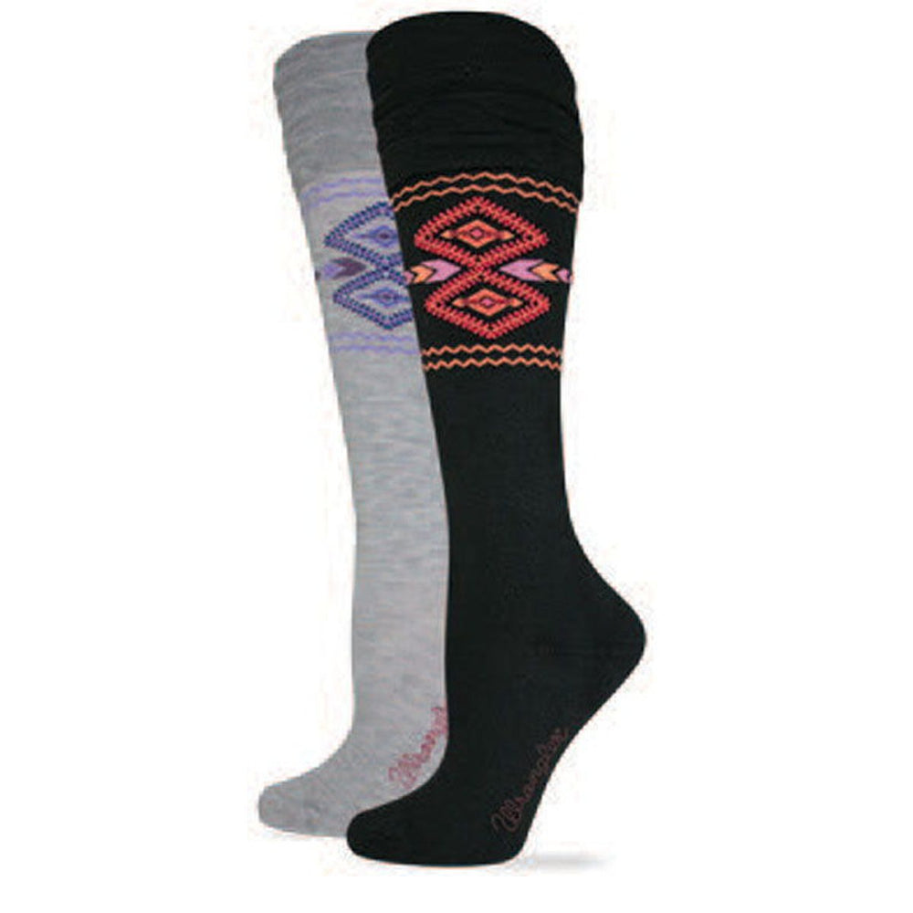 
                  
                    Pair of Women's Wrangler Aztec Print Ruffled Knee High Boot Socks
                  
                