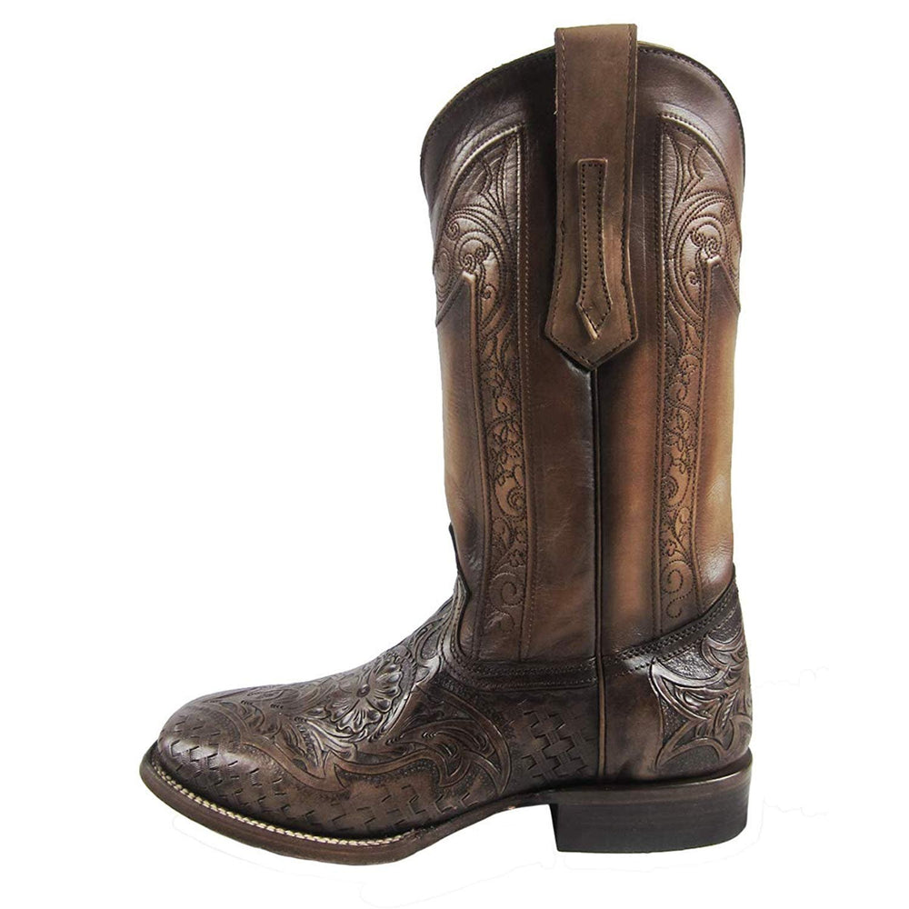 
                  
                    Side Profile of Corral Boots Men's Hand Tooled Square Toe Cowboy Boot
                  
                