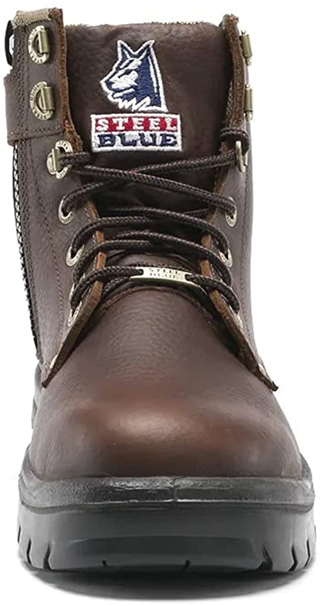 Front of Steel Blue Argyle Zip Work Boot