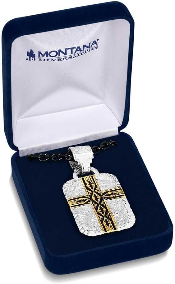 
                  
                    Montana Silversmiths Men's Trust and Honor Cross Necklace in Gift Box
                  
                