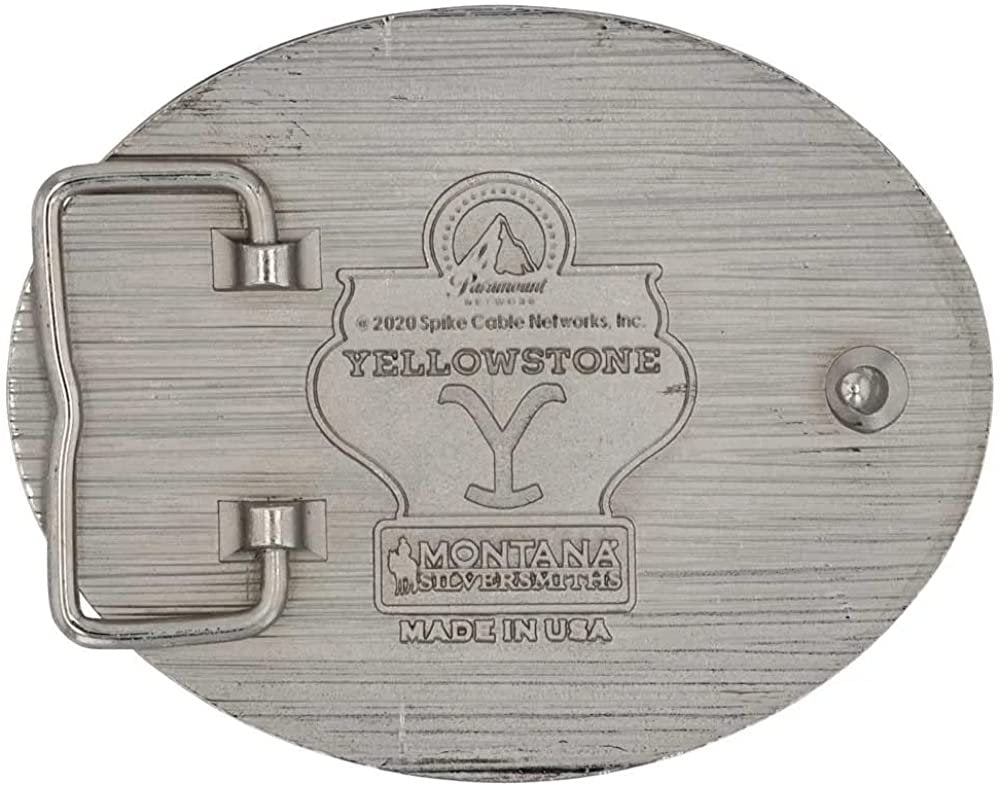 Back of Montana Silversmiths Officially Licensed Yellowstone Protect This Family Belt Buckle