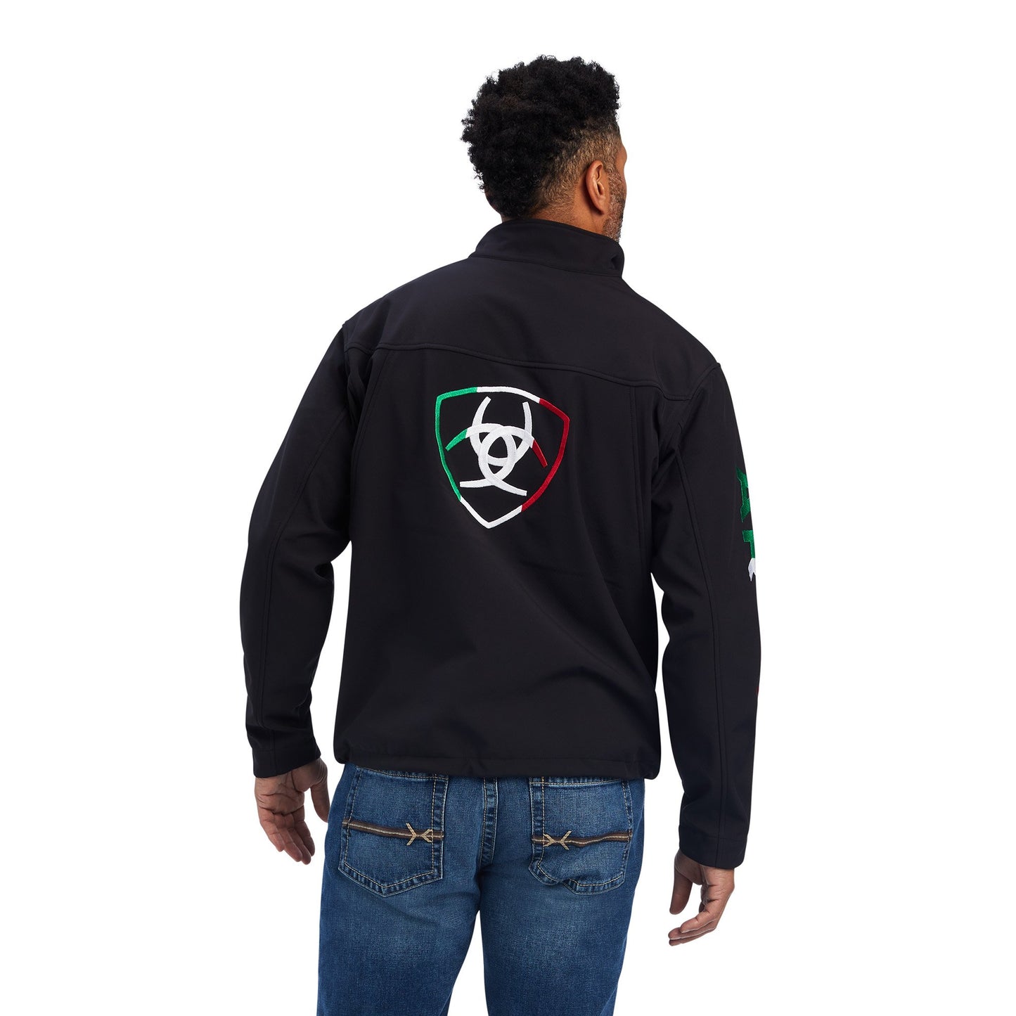 Back of Ariat Men's Classic Team Softshell Mexico Jacket