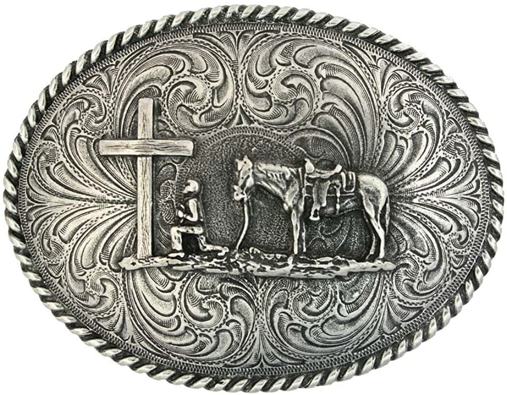 Montana Silversmiths Western Belt Buckle With Christian Cowboy Design