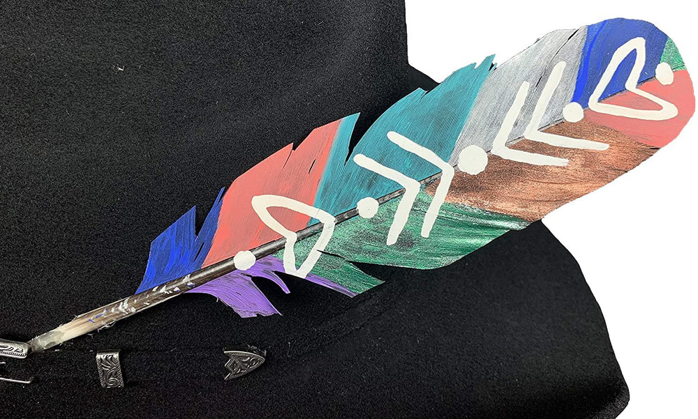 
                  
                    Hand painted hat feather
                  
                