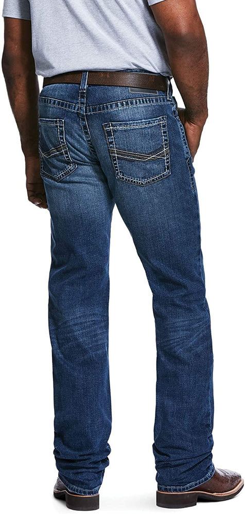 Back of Ariat Men's M5 Slim Stretch Summerland Stackable Straight Leg Jeans