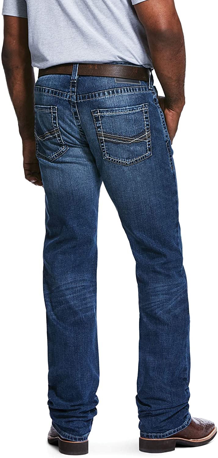 Back of Ariat Men's M5 Slim Stretch Summerland Stackable Straight Leg Jeans