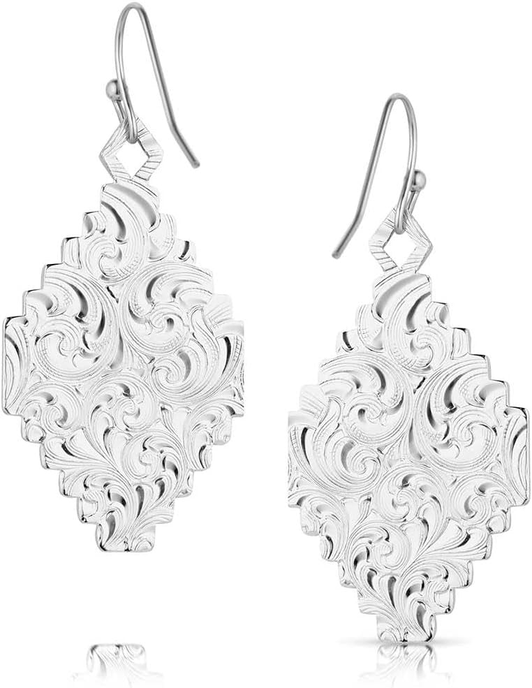 Back of Montana Silversmiths Women's Diamond of the West Turquoise Earrings
