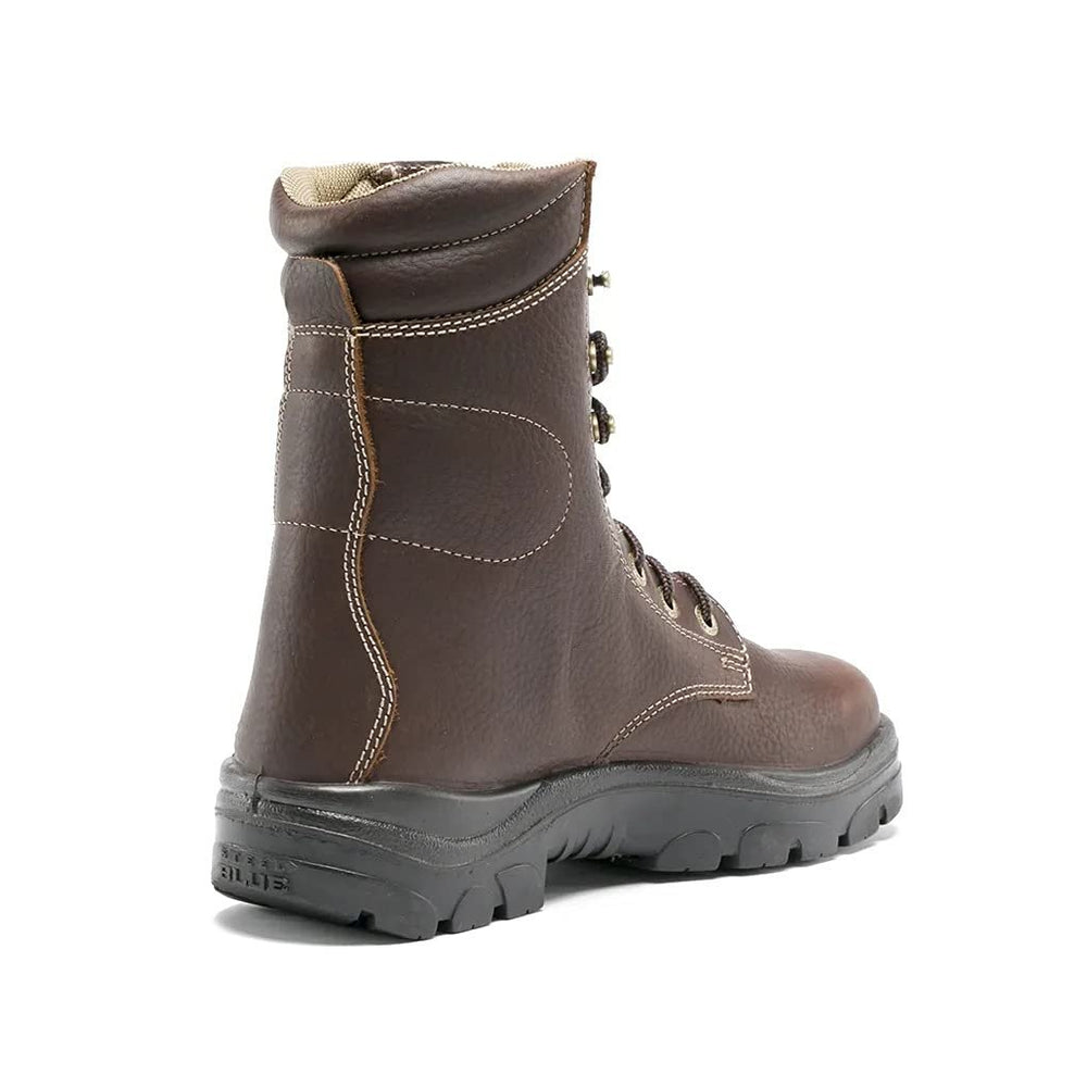 
                  
                    Angled Back View of Steel Blue Portland: Soft Toe Work Boot in Oak
                  
                