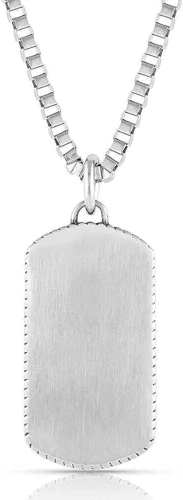 
                  
                    Back of Montana Silversmiths Men's Patrotic Strength Dog Tag Necklace
                  
                