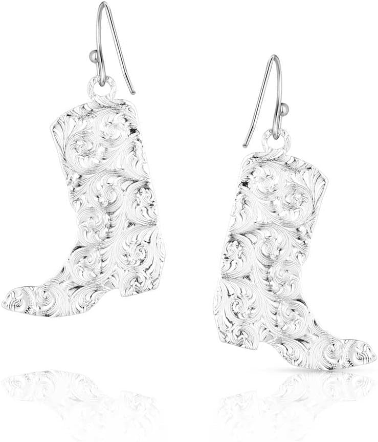 Back of Montana Silversmiths Women's Chiseled Boots Earrings