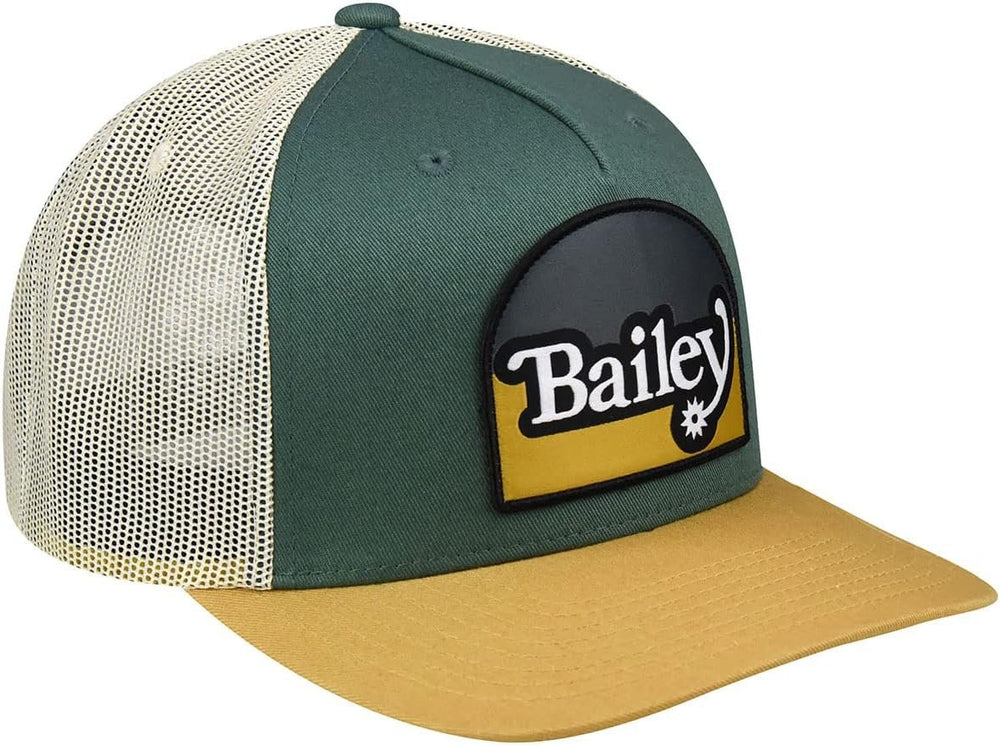 
                  
                    Side Profile of Bailey Western Paine Trucker Cap in Forest Green
                  
                