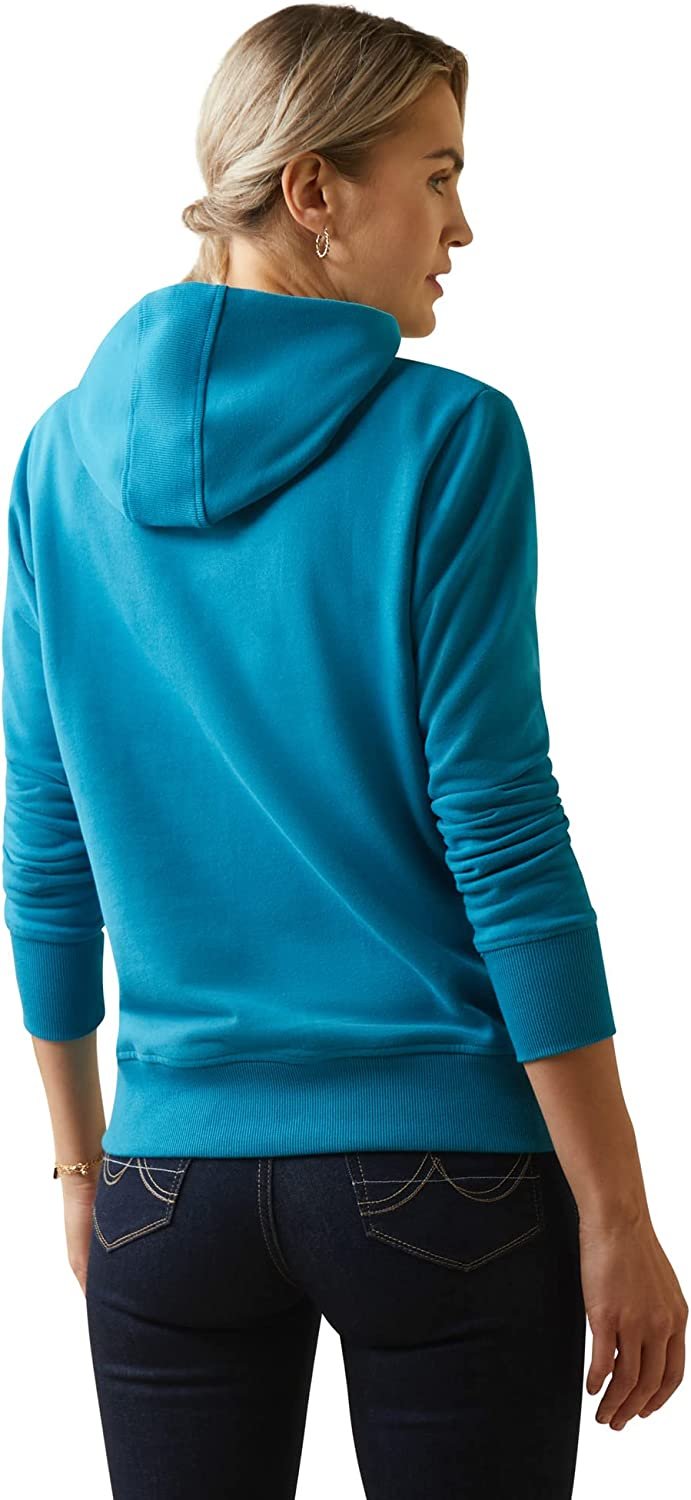Back of Ariat Women's 3D Logo 2.0 Hoodie in Mosaic Blue
