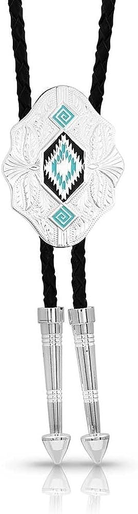 Montana Silversmiths Southwest Scalloped Bolo Tie With Turquoise Details