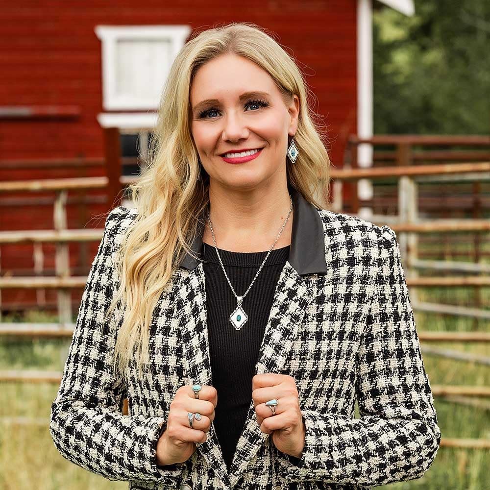 
                  
                    Woman Wearing Montana Silversmiths Women's Diamond of the West Turquoise Earrings
                  
                