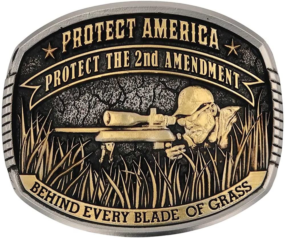Montana Silversmiths Men's Behind Every Blade Chris Kyle Attitude Belt Buckle