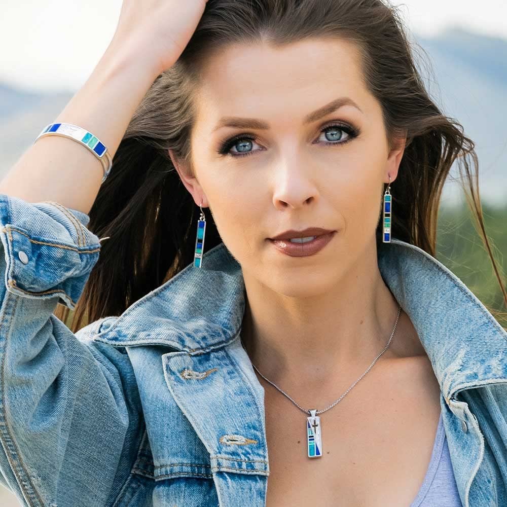 
                  
                    Woman Wearing Montana Silversmiths Legends Color Cross Necklace
                  
                