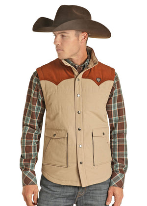 Rock and Roll Cowboy Nylon and Corduroy Quilted Vest
