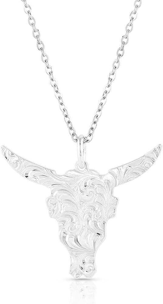 
                  
                    Back of Montana Silversmiths Chiseled Steer Head Turquoise Necklace
                  
                