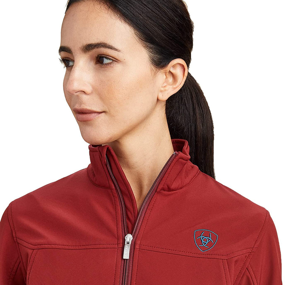 
                  
                    Collar of Ariat Women's New Team Softshell Jacket in Rouge Red/Celestial Serape
                  
                