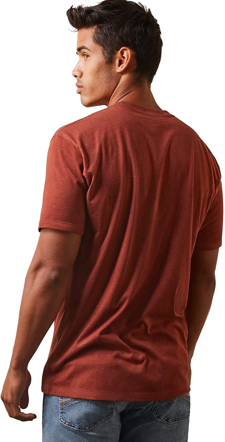 Back of Ariat Men's Shadows T-Shirt in Rust Heather