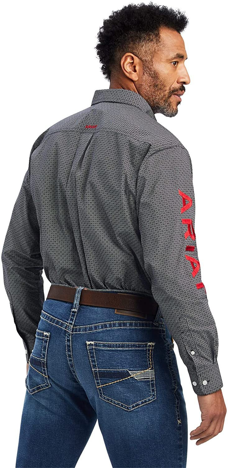 Angled Back Profile of Ariat Men's Team Massimo Classic Fit Shirt