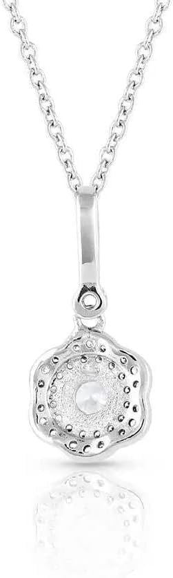 Back of Montana Silversmiths Women's Petals in the Moonlight Crystal Necklace