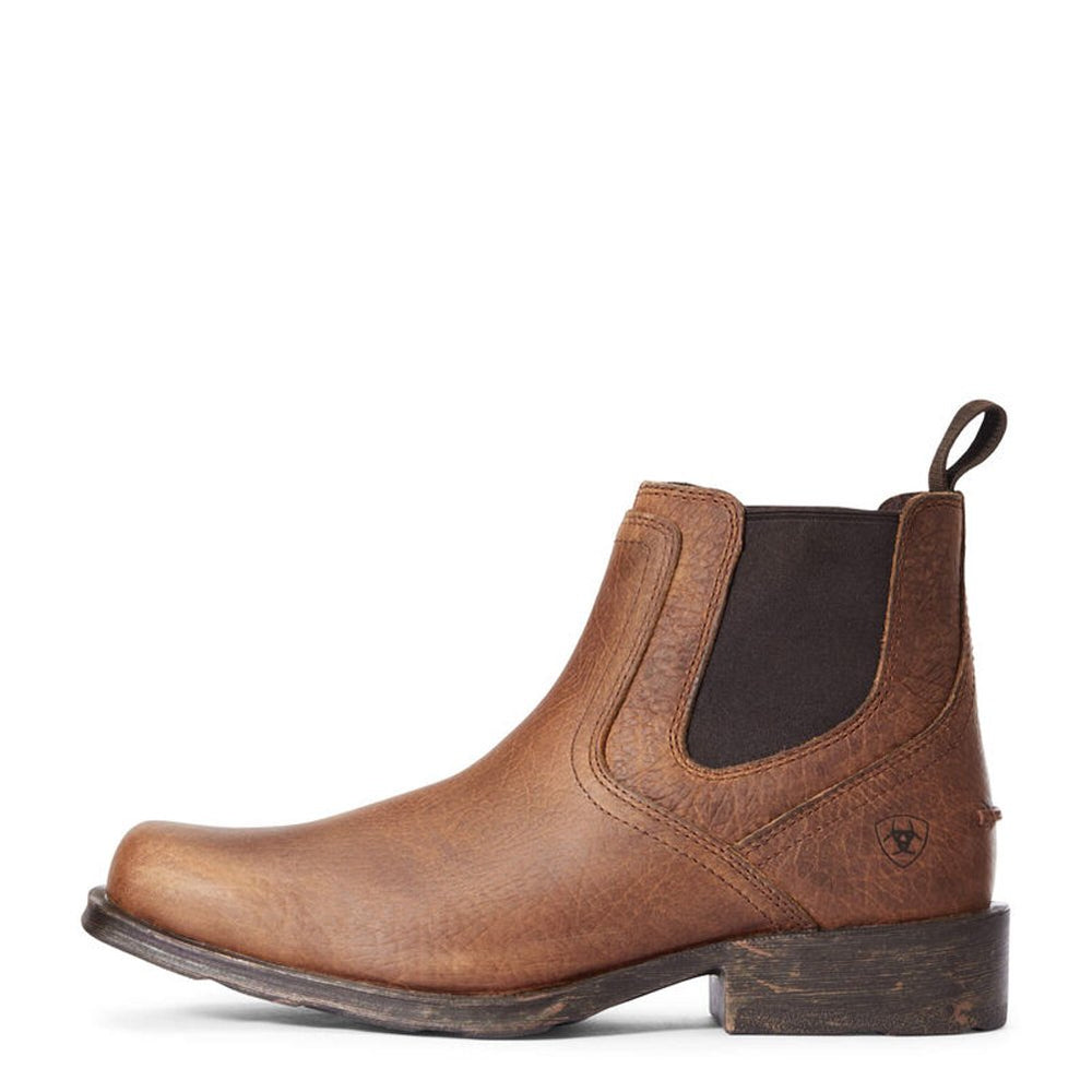 
                  
                    Side Profile of Ariat Men's Midtown Rambler Square Toe Chelsea Boot in Barn Brown
                  
                